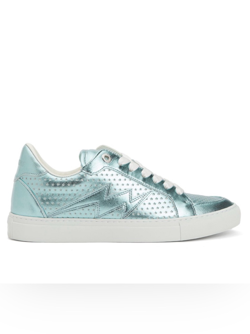 Zadig & Voltaire metallic blue leather sneakers